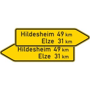 Zusatzzeichen VZ 418-40 VZ 418-40 Pfeilwegweiser sonstige Straßen