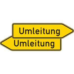 Umleitungswegweiser, doppelseitig (Verkehrsschild Nr. 454-40)
