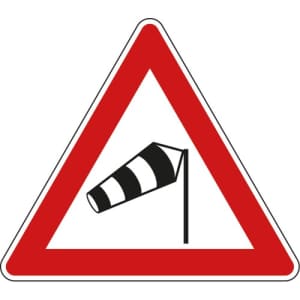 VZ 117-10 VZ 117-10: Verkehrsschild Seitenwind rechts