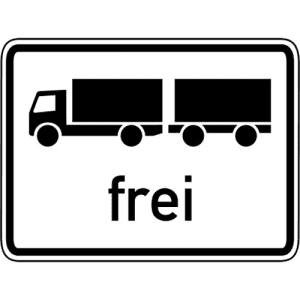 Zusatzzeichen VZ 1024-13 Lastkraftwagen mit Anhänger frei Zusatzschild VZ 1024-13