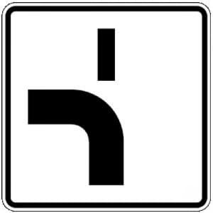 Zusatzzeichen Verlauf der Vorfahrtstraße VZ 1002-12