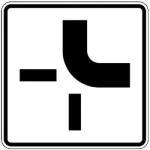 Zusatzzeichen VZ 1002-21 Zusatzzeichen 1002-21 Verlauf der Vorfahrtstraße
