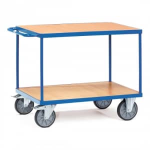 Schwerer Tischwagen mit 2 Holzböden - Tragkraft 500 / 600 kg