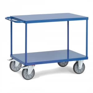 Schwerer Tischwagen mit 2 Stahlblechböden - Tragkraft 500 / 600 kg