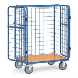 Paketwagen mit Drahtgitterwänden und Doppel-Flügeltür - Gesamthöhe 1500 mm - Tragkraft 600 kg