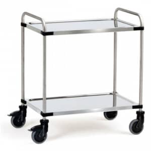 Edelstahlwagen mit 2 Böden - Tragkraft 120 kg