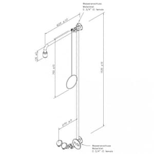 Notdusche mit Zugstange und Augendusche (Wandmontage Aufputz)
