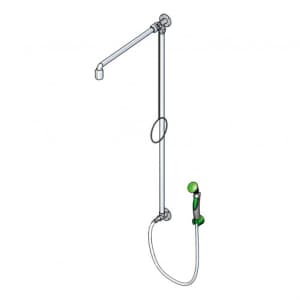 Notdusche mit Zugstange und Augendusche mit Schlauch (Wandmontage Aufputz) - Typ I