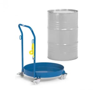 Fassroller mit Schiebebügel und Stahlblechwanne - Tragkraft 250 kg