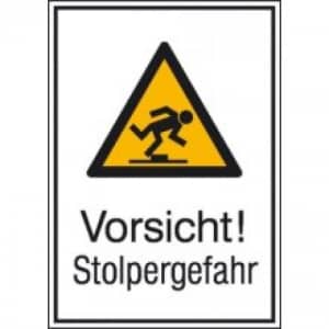 Kombischild Vorsicht! Stolpergefahr