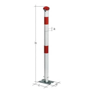 Absperrpfosten mit Pfostenkappe, klappbar