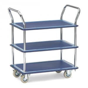 Ganzstahlwagen mit 3 Böden - Tragkraft 120 kg