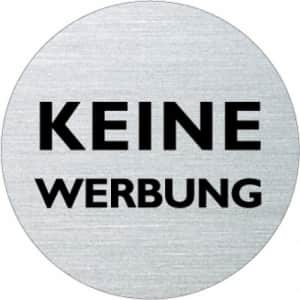 Textschild - Keine Werbung (rund)