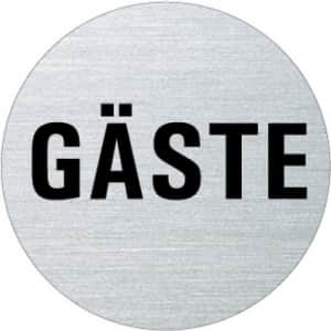 Textschild - Gäste (rund)
