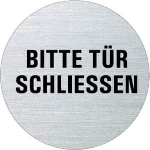 Textschild - Bitte Tür schließen (rund) Typ 1