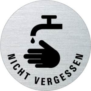 Textschild - Hände waschen nicht vergessen (rund)