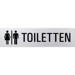 Textschild + Symbol - Toiletten Damen / Herren (eckig)