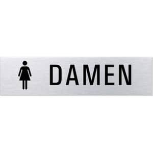 Textschild + Symbol - Damen (eckig)