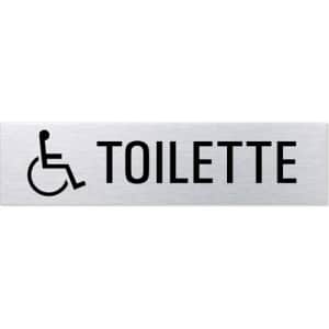 Textschild + Symbol - Toilette behindertengerecht (eckig)