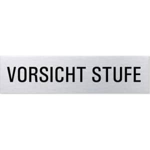 Textschild - Vorsicht Stufe (eckig)