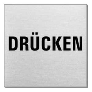 Textschild - Drücken (quadratisch)