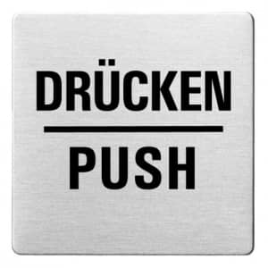 Textschild - Drücken/Push (ecken abgerundet)