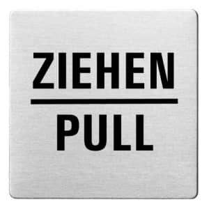 Textschild - Ziehen/Pull (ecken abgerundet)