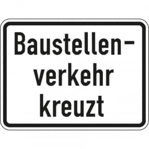 Zusatzzeichen VZ Zusatzzeichen 235 Zusatzschild Baustellenverkehr kreuzt Zusatzzeichen 2132
