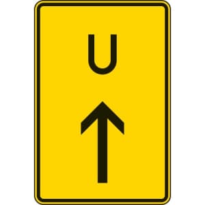 VZ 4551-30 Ankündigung oder Fortsetzung der Umleitung, Vorankündigung geradeaus (Verkehrsschild Nr. 455.1-30)