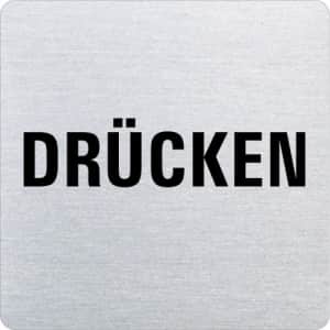 Textschild - Drücken (ecken abgerundet)