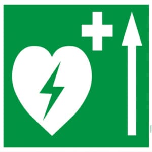 Defibrillator Pfeil oben (BGV A8 VBG 125)