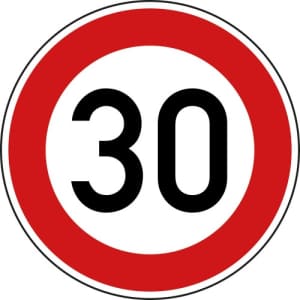 VZ 274-53 VZ 274-53 Höchstgeschwindigkeit 30 km/h Schild