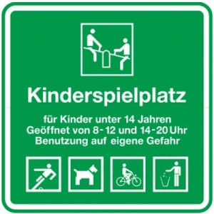 Kinderspielplatz - geöffnet von 8-20 Uhr