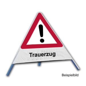 Faltsignal - Gefahrenstelle mit Text: Trauerzug