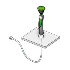 Augendusche mit einem Brausekopf (Tischmontage)