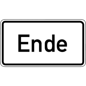 Zusatzzeichen VZ 1012-31 Zusatzzeichen Ende Zusatzschild mit VZ 1012-31