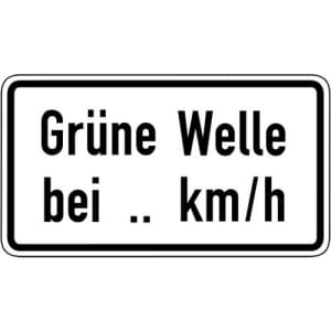 Zusatzzeichen VZ 1012-34 Zusatzschild Grüne Welle bei ... km/h VZ 1012-34