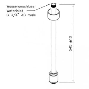 Notdusche ohne Betätigung (Deckenmontage Unterputz)
