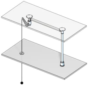 Variable Notdusche mit Zugstange für abgehängte Decken (Deckeneinbau)