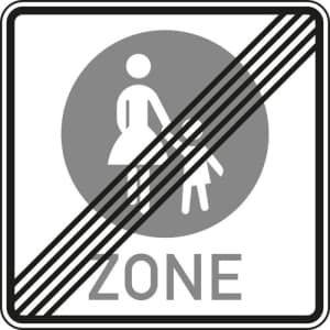 242.2 Fußgängerzone Ende Schild mit Verkehrszeichen 242.2