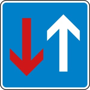 VZ 308 VZ 308 Verkehrsschild Vorrang vor dem Gegenverkehr