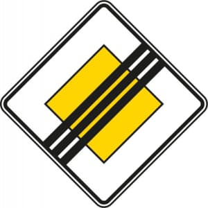VZ 307 Verkehrsschild Vorfahrtstraße Ende VZ 307