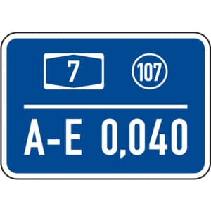 Kilometertafel, einseitig - Typ V