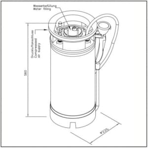 Tank Augendusche mit Edelstahltank - 16 Liter