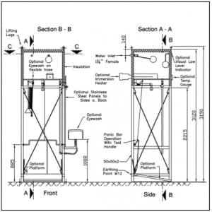 Tank Notdusche - 350 Liter