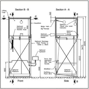 Tank Notdusche - 1200 Liter