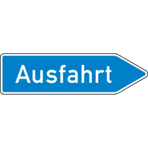 Zusatzzeichen VZ 333 VZ 333 Ausfahrt von der Autobahn Wegweiser mit Pfeil