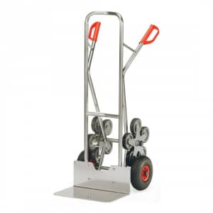 Alu-Treppenkarre mit großer Schaufel, Luftbereifung und Treppensternen - Tragkraft 200 kg