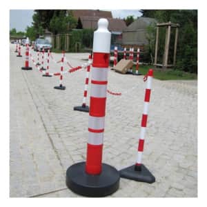 Kettenständer - Kettenpfosten-Set MegaMax: 5 / 6 Pfosten + 25 m Kunststoffkette