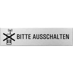 Textschild+Symbol - Bitte ausschalten